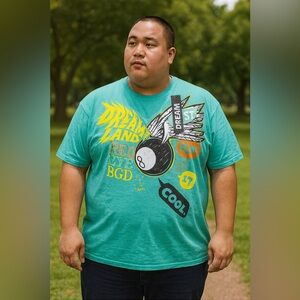 Dreamland Green Graphic T-Shirt